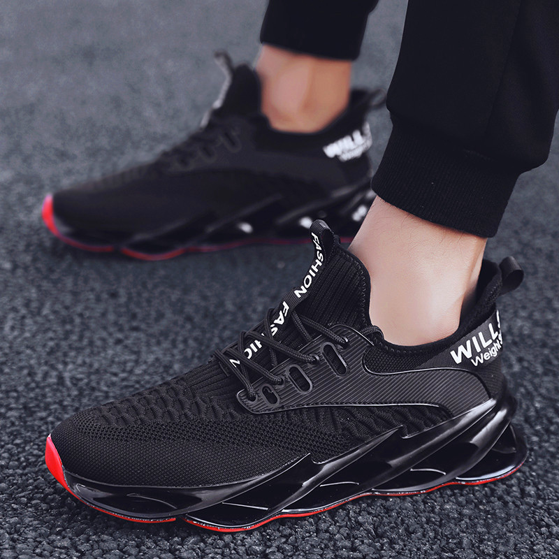 

Top quality Men's tide sports air cushion running resistant to wear casual shoes zapatos hombre shoes, 124；black-124；