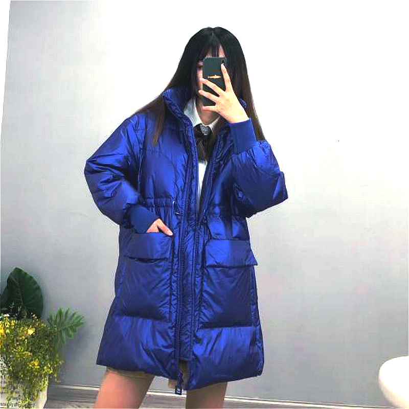 

2021 New 4 Cores Mulheres Impermevel Inverno Novo Pato Pena Brilhante Para Baixo Jaqueta Hml6, Army green