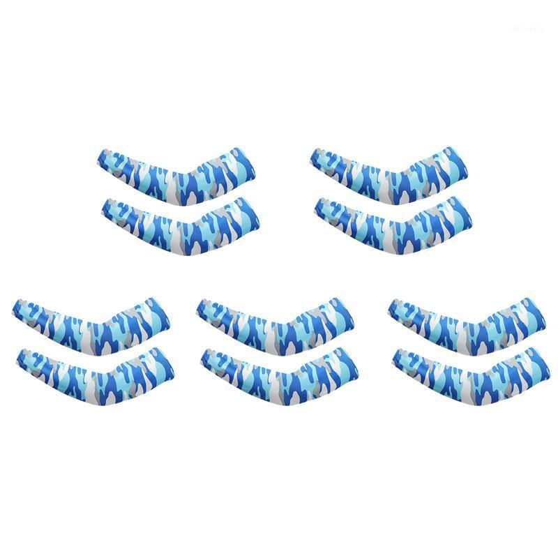 

5 Pairs Ice Silk Summer Sun Protection Female and Male Sleeves UV Arm Guards Thin Section Riding Arm Guards1, White