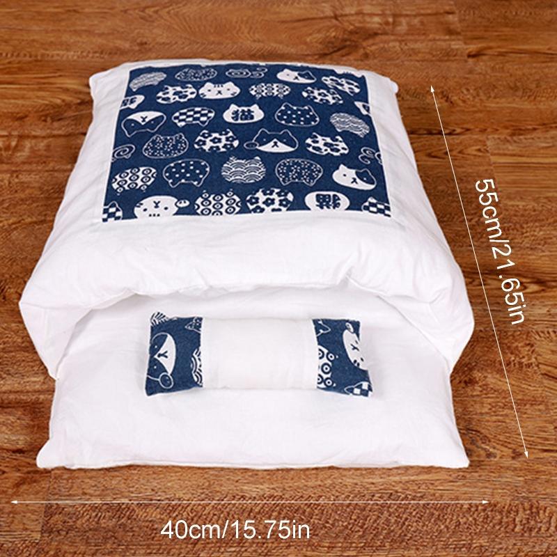 

Closed Removable Cat Bed Sleeping Bag Plush Warm Winter Pet Nest Mat Washable 27RF