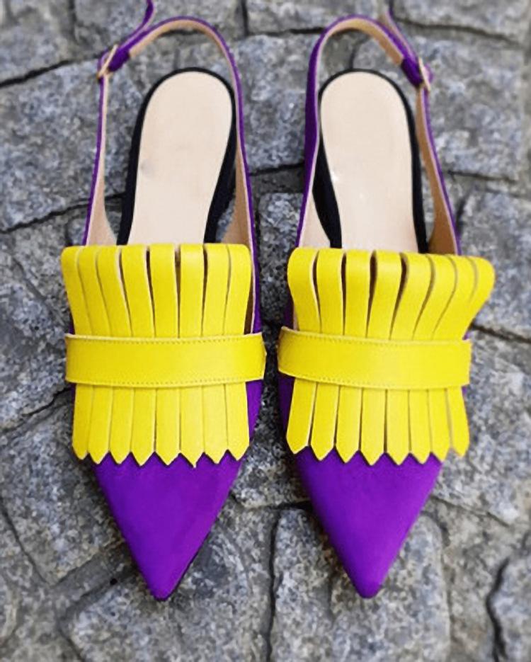 

yellow purple block color slingback sandals for woman hot sales summer casual flats sandals women shoes big size 34-43, Blue