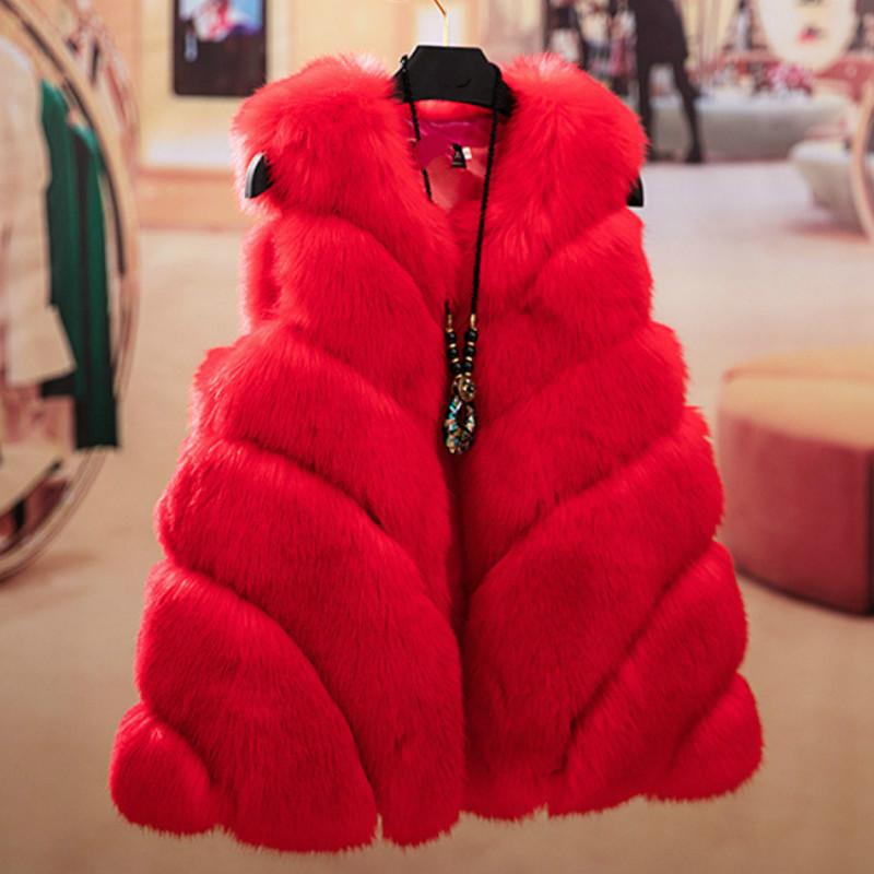 

TUHAO Plus Size 4XL 3XL Casual Spliced Long Faux Fur Coat Women Oversize Sleeveless Vest Coat Winter Autumn Warm Coats LQ304, Black