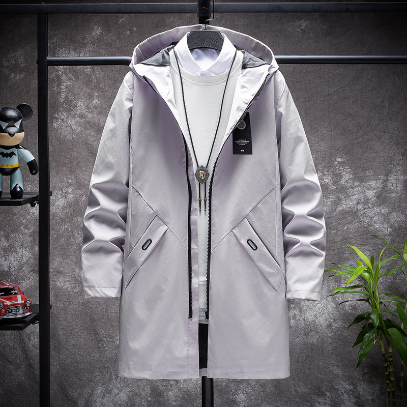 

2021 Spring Men Fit Fine Fashion with Hoodie Trend Male Jacket Masculine Clothes Coat Size M-4xl Y0AC, Navy blue.