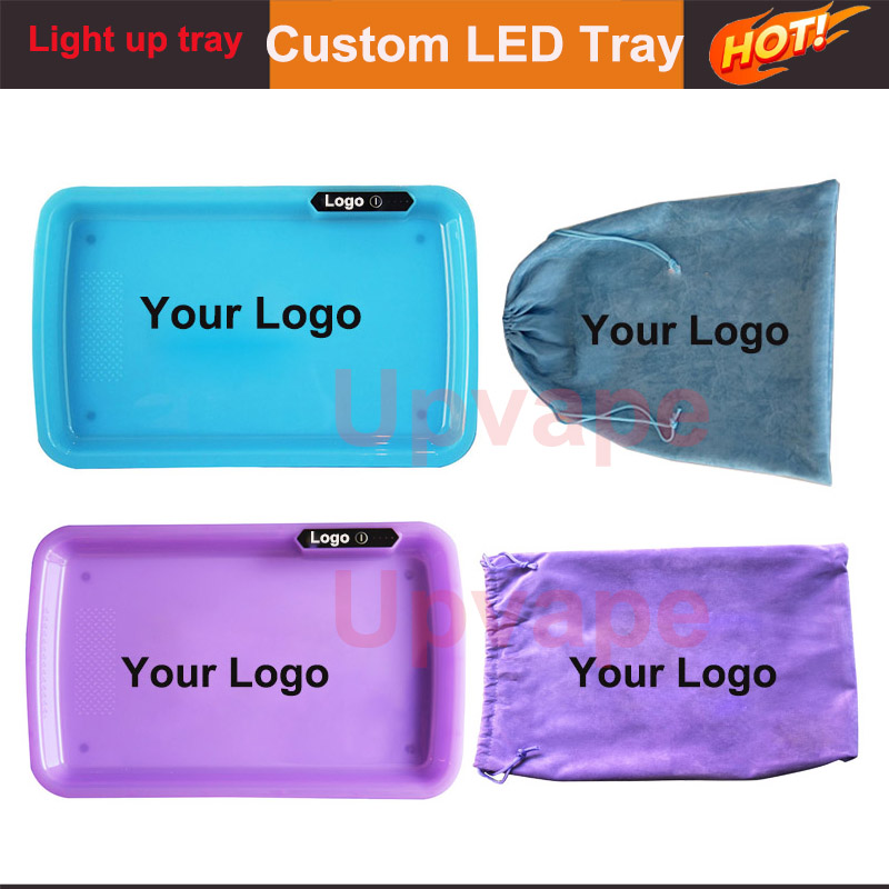 

OEM Custom Rolling Tray LED Glow Tray Personalize Your Own Design Cookies Glow Tray with Color Images Logo Customized Retail Packaging