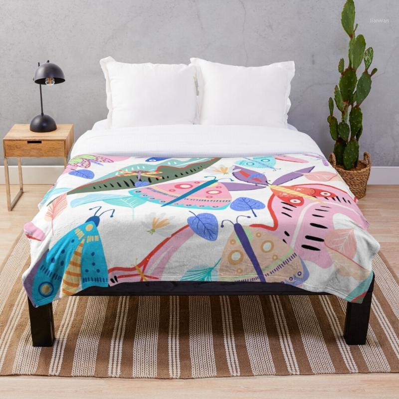 

Butterflies and Flowers Throw Blanket Soft Sherpa Blanket Bed Sheet Single Knee Office Nap1