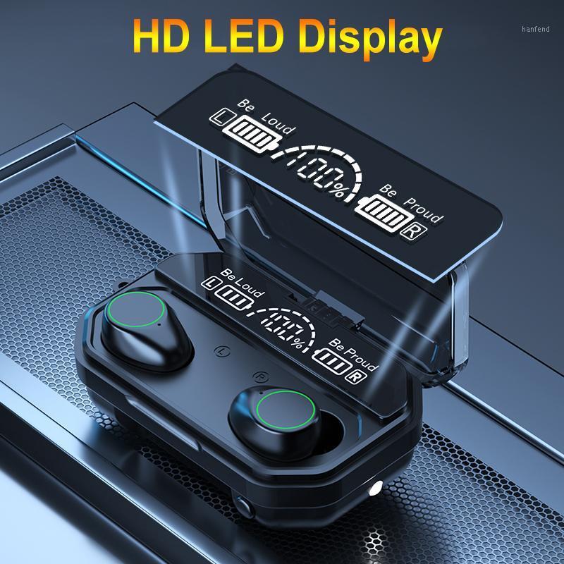 

TWS Bluetooth headset A16 wireless LED num ber Show 5.1 sports running walker HD call stereo wireless Earplugs1, Black