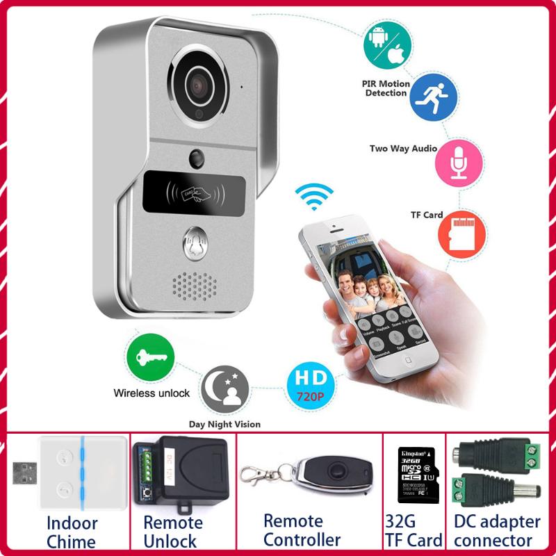 

IP Video Intercom 4G Video Door Phone Ring Door Bell Doorbell WiFi Camera Alarm Wireless Security SD Card Camera add 32GB Card