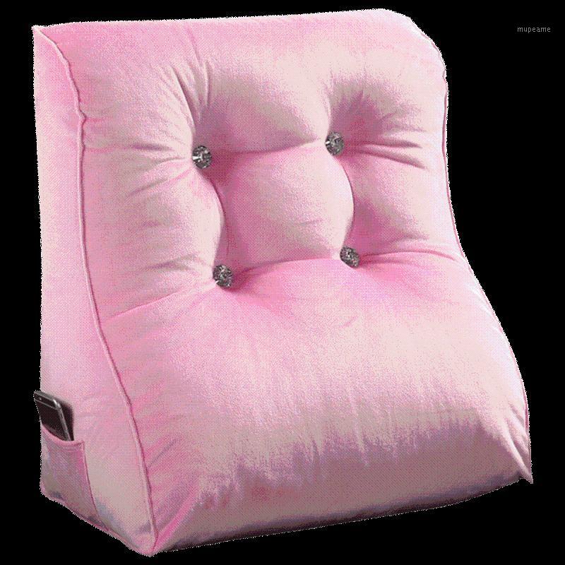 

Solid Color Sofa Cushion Large Backrest Crystal Velvet Triangle Office Chair Cushion Lumbar Support Couch Pillow Gift Idea 2701, 04