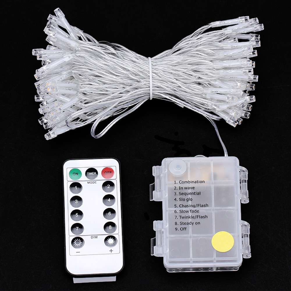 

5M/10M/20M LED Fairy String Lights Battery Operated with 8 Modes Remote Control Christmas Holiday Party Wedding Decoration Y200903