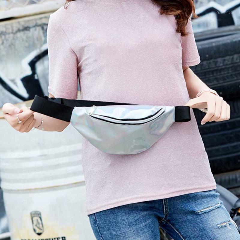 

Laser Waist Bags Women Pink Silver Fanny Pack Female Belt Bag Black Geometric Waist Packs Laser Chest Phone Pouch1
