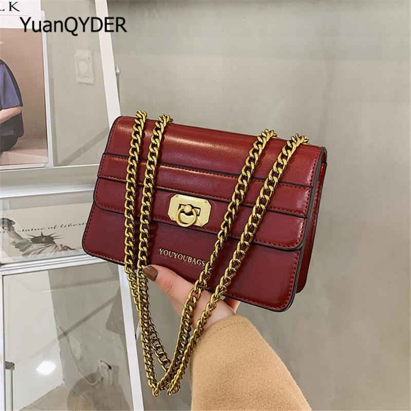 

Luxury Metal Lock Women Shoulder Bags 2021 Fashion Design Chains Crossbody Bag High Quality Leather Female Hand Bag and Purse, Black