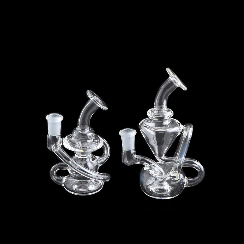 

Free DHL!! New Arrival Clear Recycler Glass Dab Rigs 2 Styles 4.0/5.0 Inch Glass Beaker Bongs