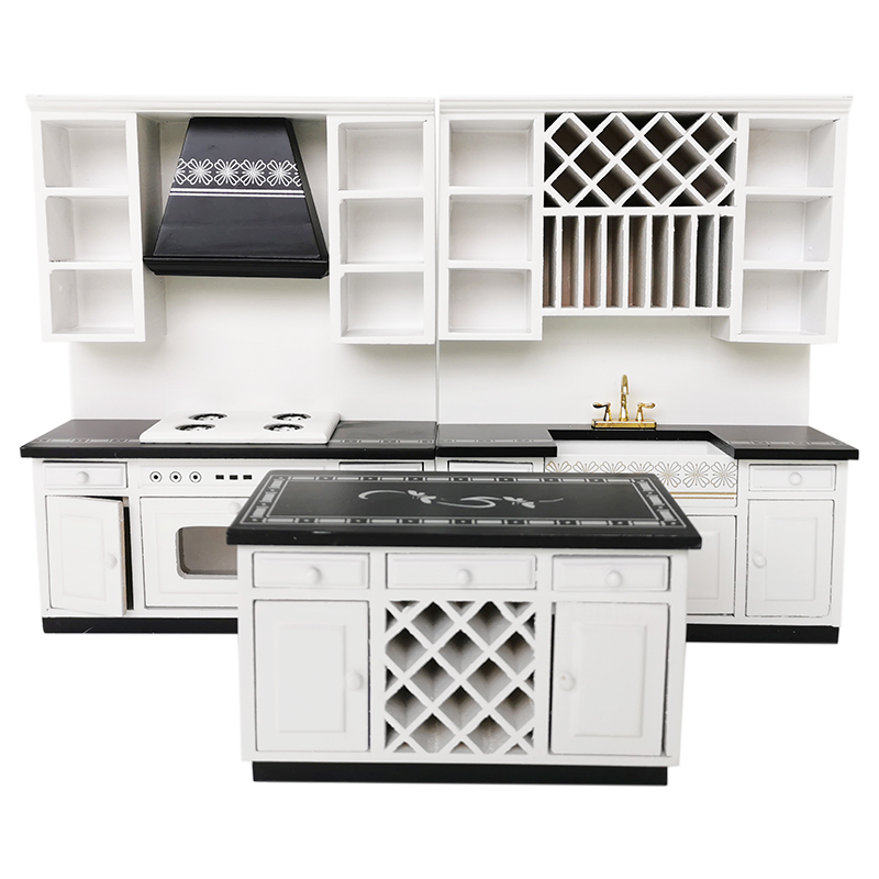 1/12 Dollhouse Miniatura Cocina Mueble Armario Casa de Muñecas Madera Color Blanco
