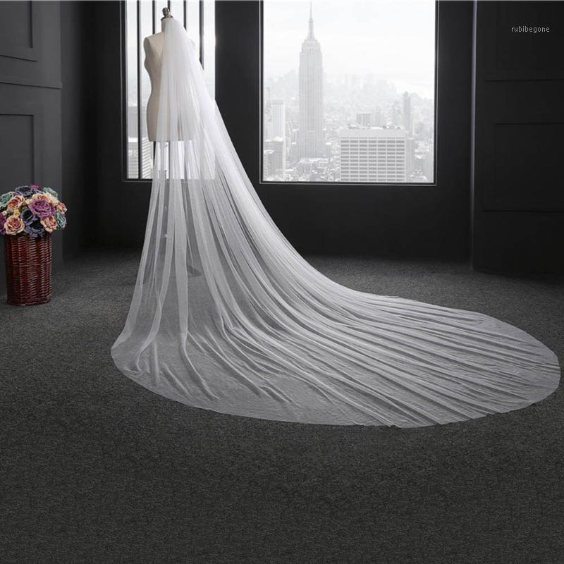 

3 Meters Long Elegant Wedding Veil Soft Bridal Veils With Comb Double-layer Ivory White Color for Wedding Party Bridal1