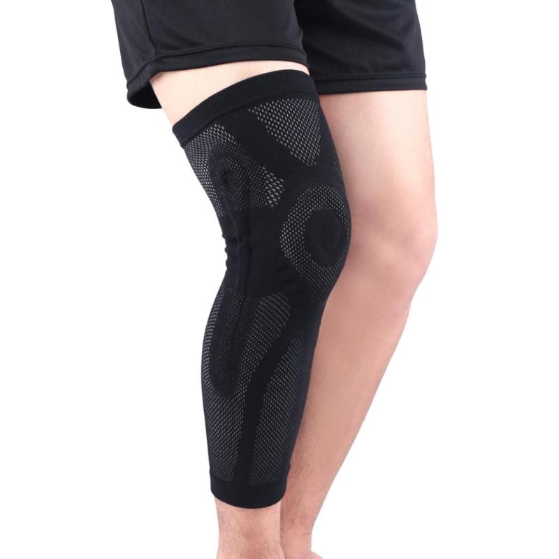 

Long Knee Pad Sleeve Anti-slip Breathable Knitted Leg Support Protector Outdoor Cycling Running Basketball 1PC, Black