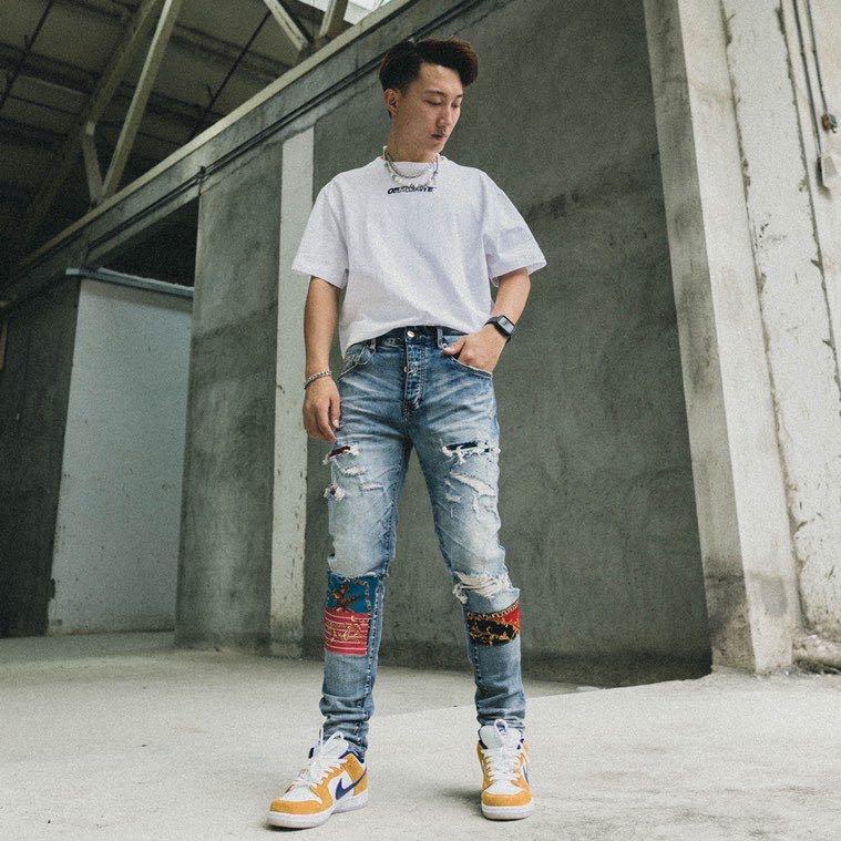 

BK11123 Fashion Men's Jeans 2020 Runway European Design party style Men's Clothing, As pic