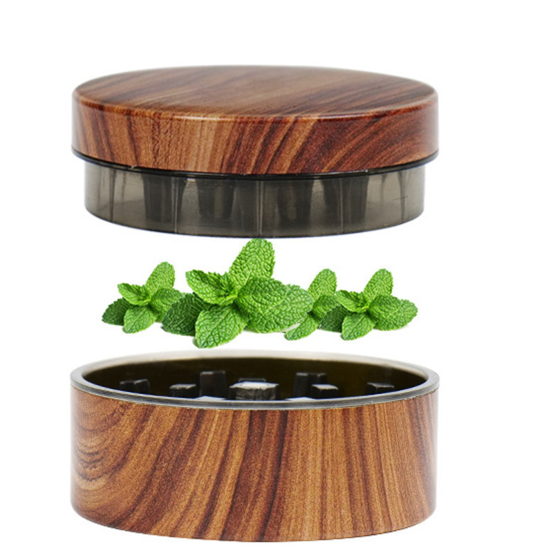 

Wood color Herb Grinder 55mm 2 spice Smoking grinders herb-crusher