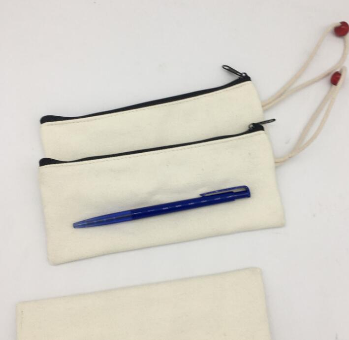 

DHL100pcs Women Canvas Blank DIY plain zipper Coin Purse With Wooden Bean, Red;black