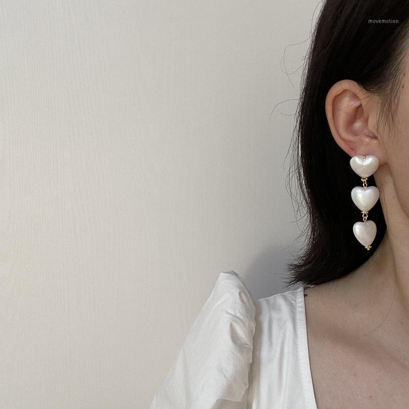 

Vintage Baroque heart Pearl Aesthetic earring Tassel Long exaggeration drop earring for woman jewelry wedding party gift1