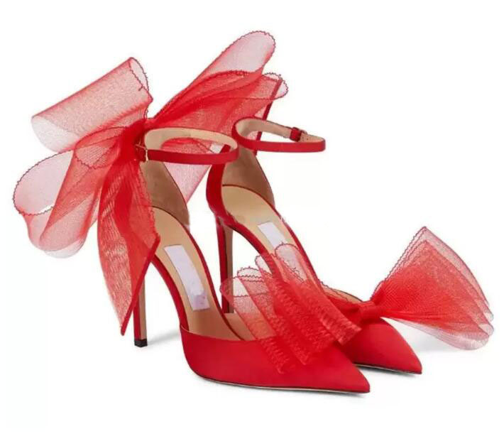 

Elegant Bridal Wedding women Dress Pump Shoes Aveline Sandals bow Pearls suede luxury High Heels Ankle Strap Womens sexy sandal Walking party gift With Box,EU35-43