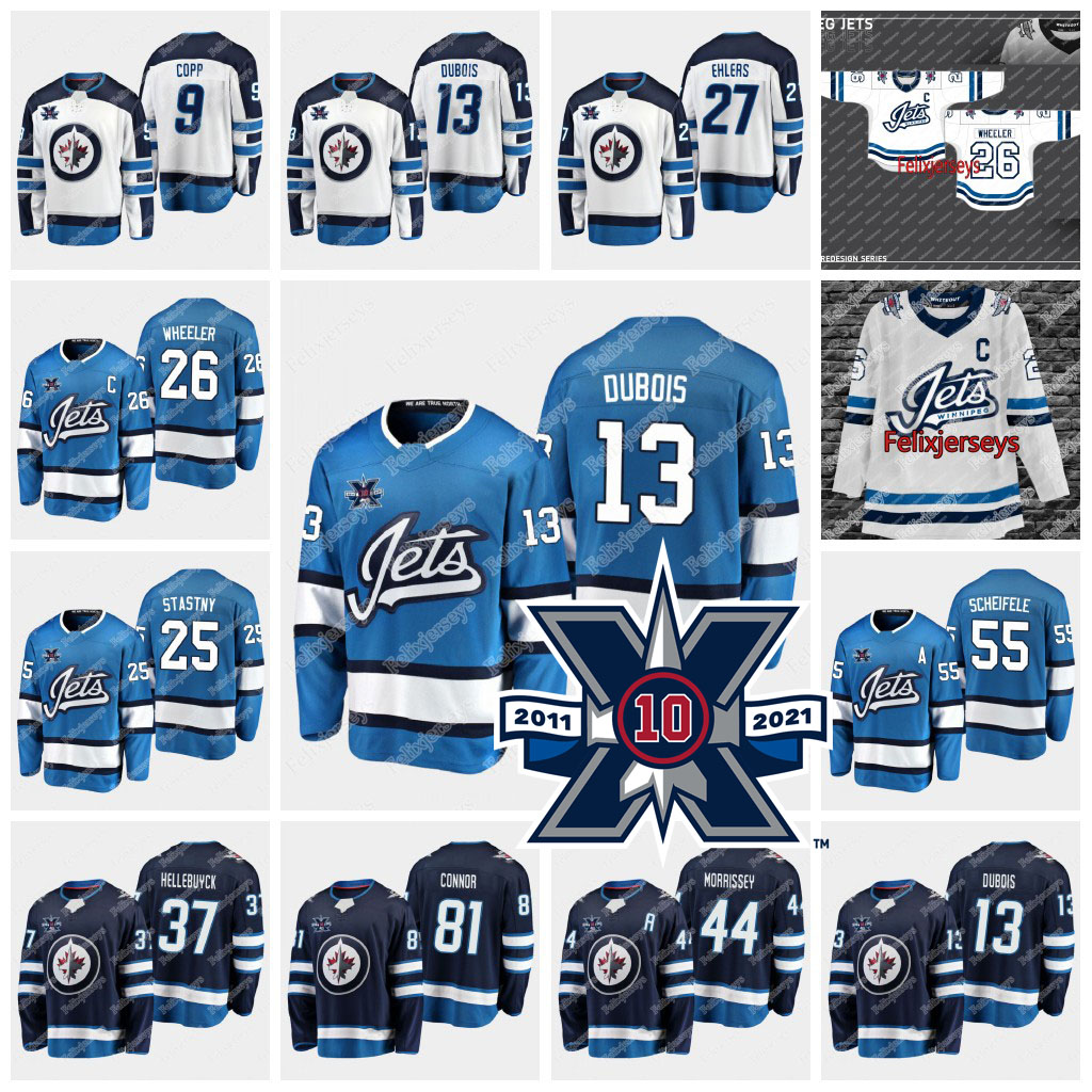 

Winnipeg Jets 10th Anniversary 13 Pierre-Luc Dubois Blake Wheeler Mark Scheifele Paul Stastny Connor Hellebuyck Josh Morrissey Jersey, Home jersey men: size s-3xl