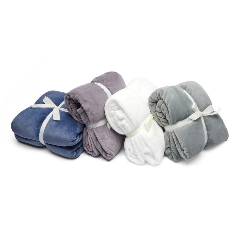 

2020 New Coral Fleece Blanket for Beds Pure Color Gray White Flannel Blanket Super Soft Warm Shawl Blankets Single Nap