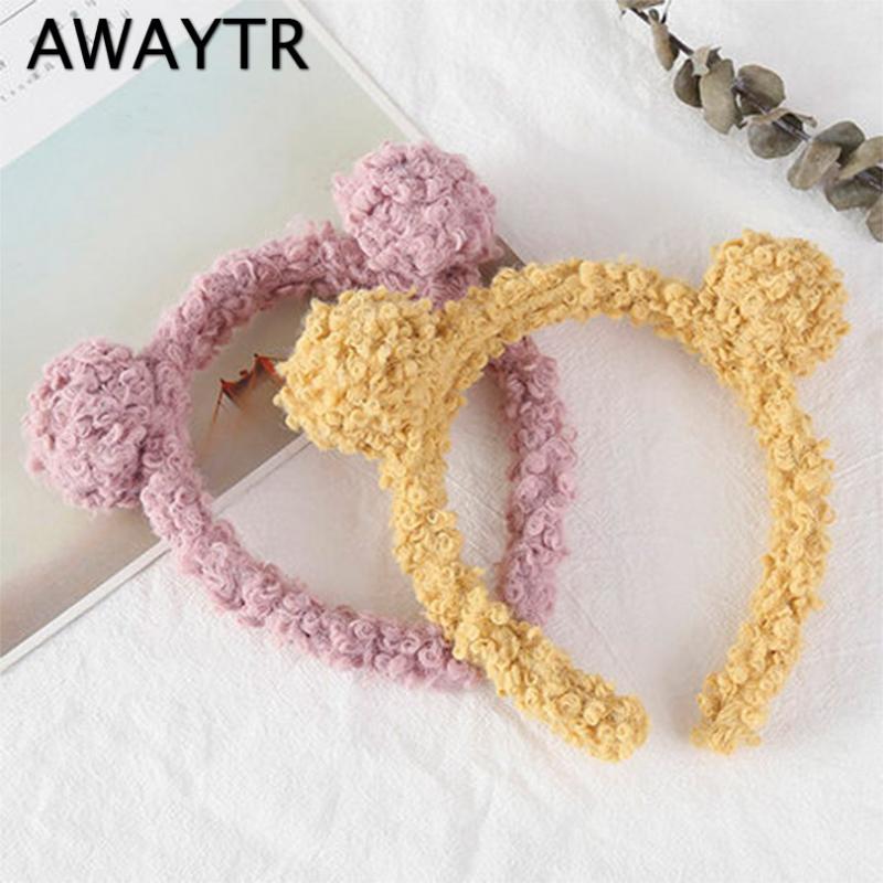 

AWAYTR Women Simple Bear Lamb Hair Band Girl Cute Plush Hair Accessories Cute Head Band Multicolor Styling Tools Headwear