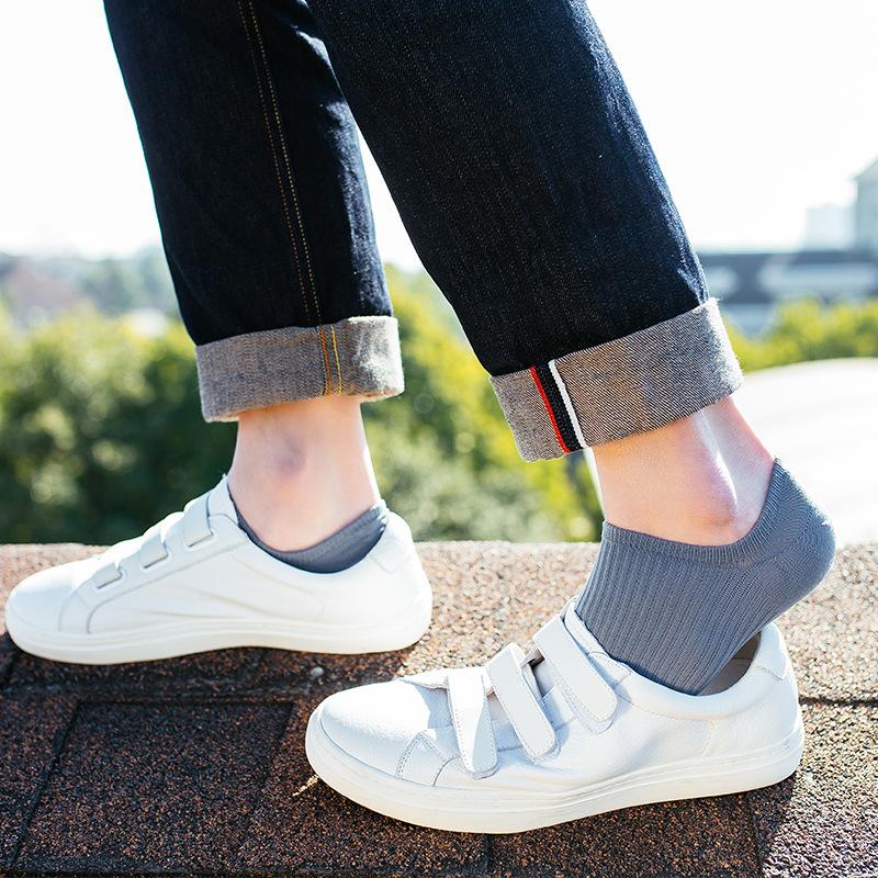 

Spring and summer plain men's slipper socks, nylon absorbent quick-drying silicone non-slip shallow mouth invisible socks, Blue