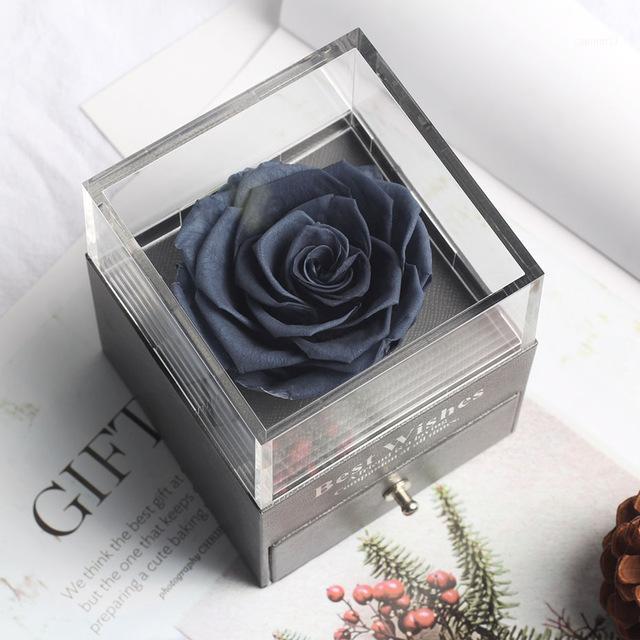 

Preserved In Glass Dome Eternal Rose Decoration Red Ecuador Gift Box Can Put Ring Valentines Day Gift Birthday Gifts for Women1, Silver