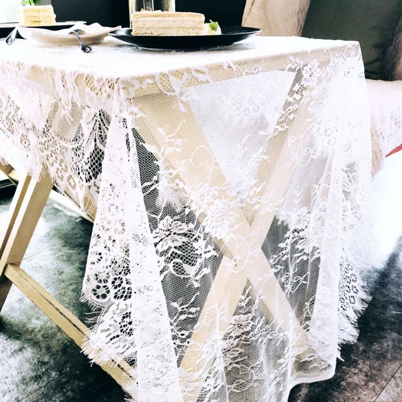 

White Lace Table Cloth Wedding Party Decor Hollow Table Cover Embroidered Tablecloth Cloth Home Decor