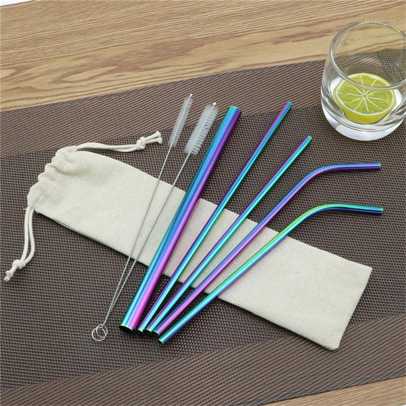 

Stainless Steel Drinking Straws Set with Cleaning Brush and Pouch Reusable Metal Milky Drinking Straws1