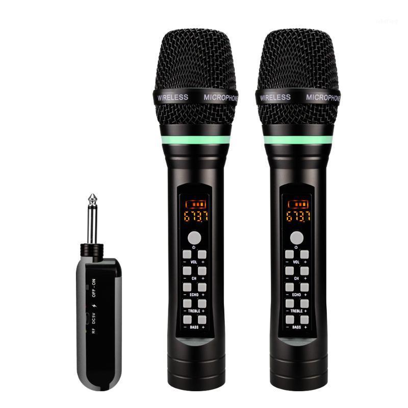 

Rechargeable UHF Portable Wireless Karaoke Microphone Micro Echo Treble Bass Channel Selected with Receicer Home Microphones1