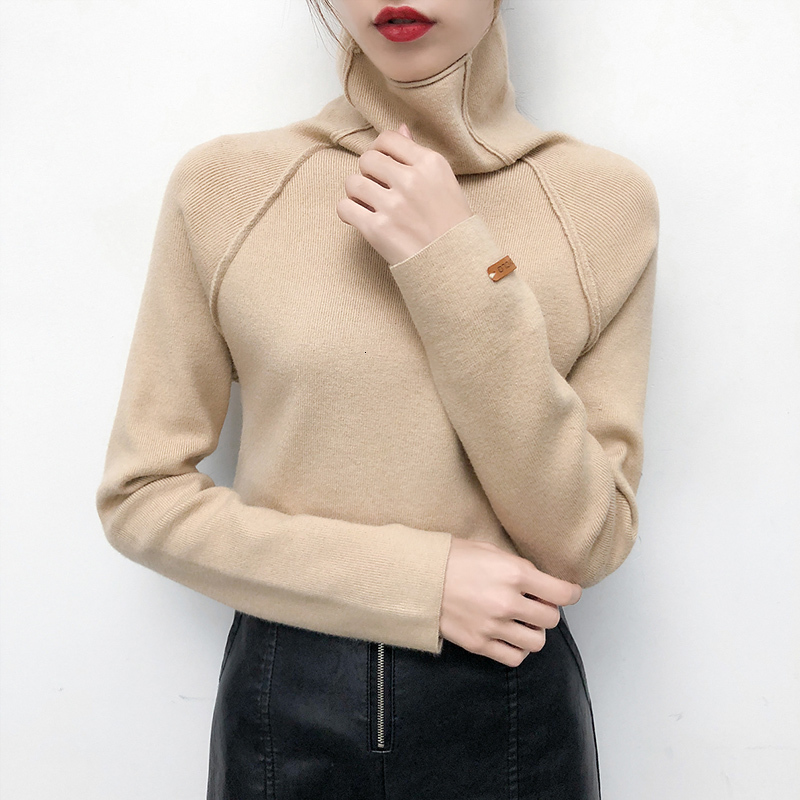 

2021 New Turtleneck Cashmere Pullover Women Autumn Winter Jersey Mujer Pull Femme Hiver Jumper Knitwear Knitted Sweater Ydi3, Black