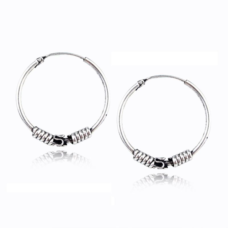 

1pair 24mm Boho Color Big Hoop Earrings For Women Circle Earring Hoops Vintage Earing Aretes Bijoux Jewelry Gift E42