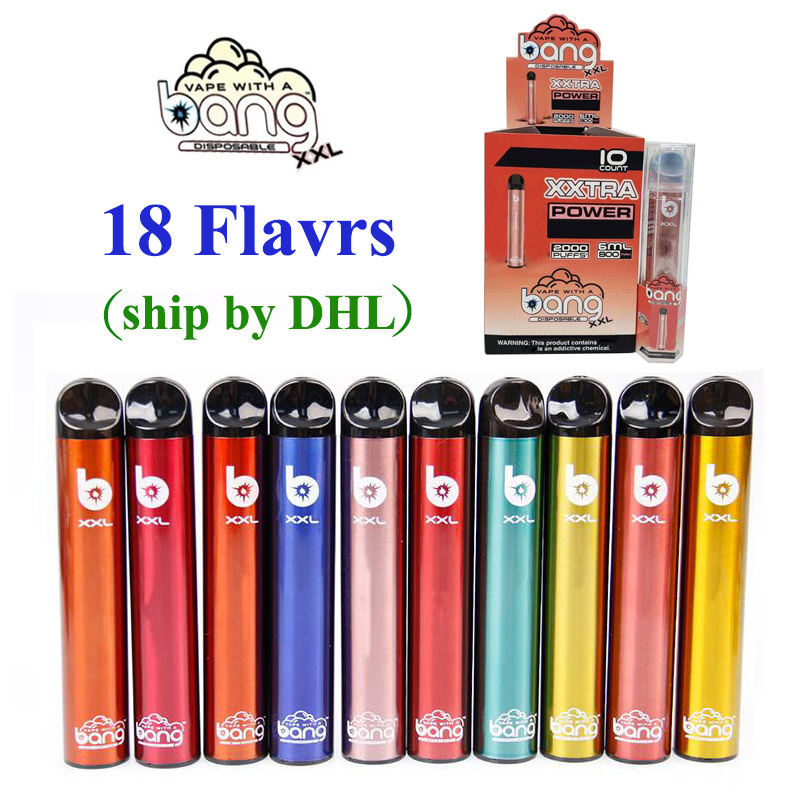 

High Quality Bang XXL 2000 puffs disposable prefilled vape device bang xxtra 800mAh Battery 6ml Pods vs bang xl