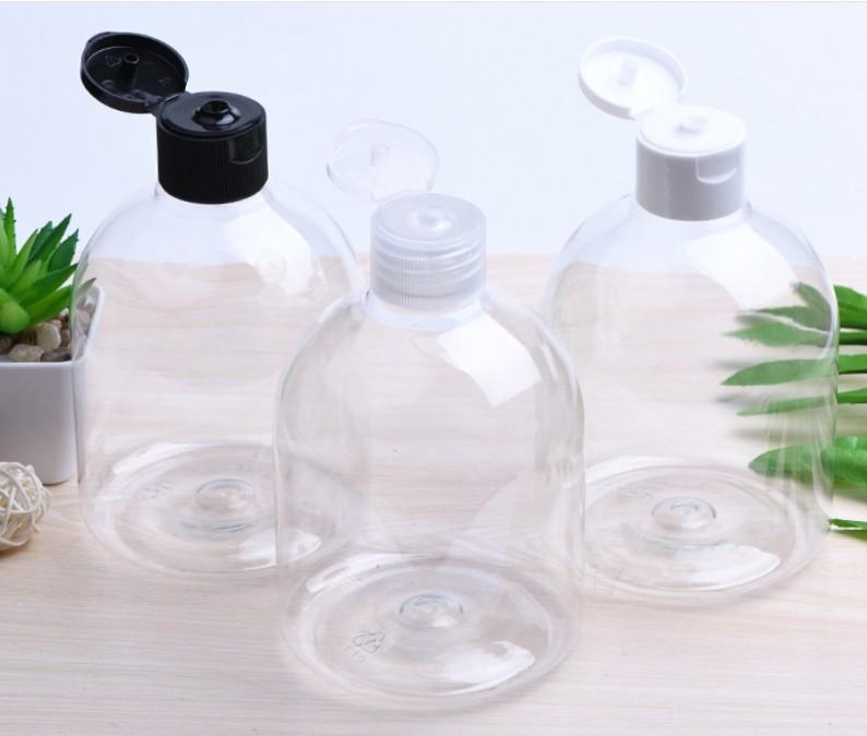 

12pcs 500ml Empty Refillable transparent Pet Bottle With Flip Top Cap 500ML PET Shampoo Bottle clear Plastic Container1
