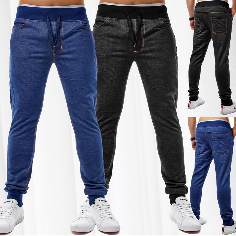 

Homme Jeans blue Slim Pants Mens Black Denim Trousers Pencil Pants Pure Color For Jeans The Locomotive Hip Hop Straight