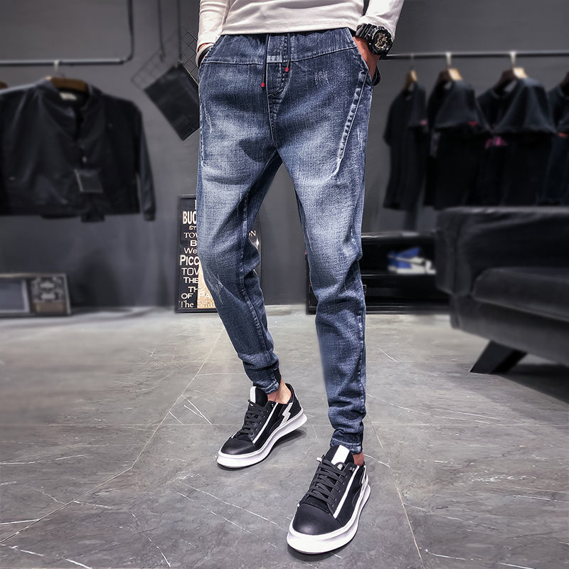 

2021 New Breeze Jeans New Arrivals Autumn and Winter Fashion Thin Ruffian Cute Little Net Feet Long Red Pants Free Shipping 801G, Blue.