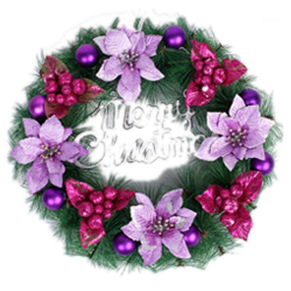 

Christmas Wreath Pine Needles Christmas Decoration For Home Party, Purple 30CM1