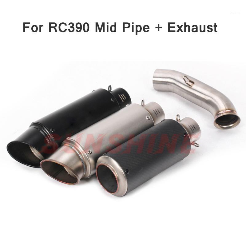 

For RC390 Motorcycle Exhaust Slip on Systems Escape Moto Pitbike Motorcycle Carbon Fiber Muffler Stainless Steel Scooter ATV1