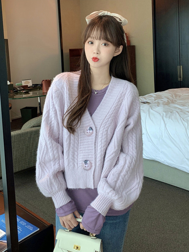 

2021 New New female style sweatshirt sleek lavender breech cardigan woman's sweater h00284, Black shirt