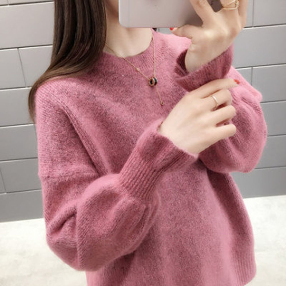 

2021 Female Jersey New Pullover Thin Solid Color Early Outwear Casual Fashion All the Games Fall 7e58, Pink