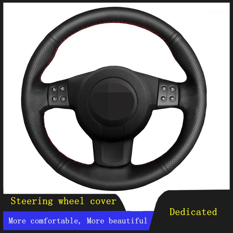 

Steering Wheel Covers DIY Car Accessories Cover Black Hand-stitched Breathable Artificial Leather For Seat Ibiza 6L Leon 2007 2008