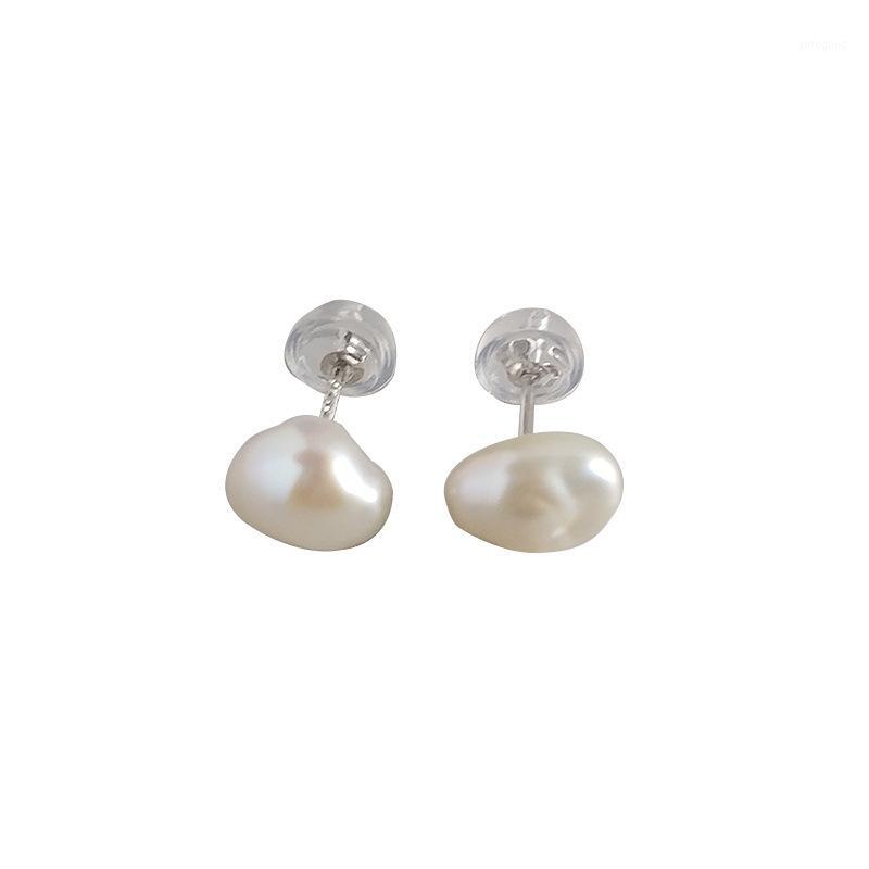 

Stud Minimalism 100% 925 Sterling Silver Earrings For Women Natural Freshwater Baroque Pearl Earings Fashion Jewelry Earing1