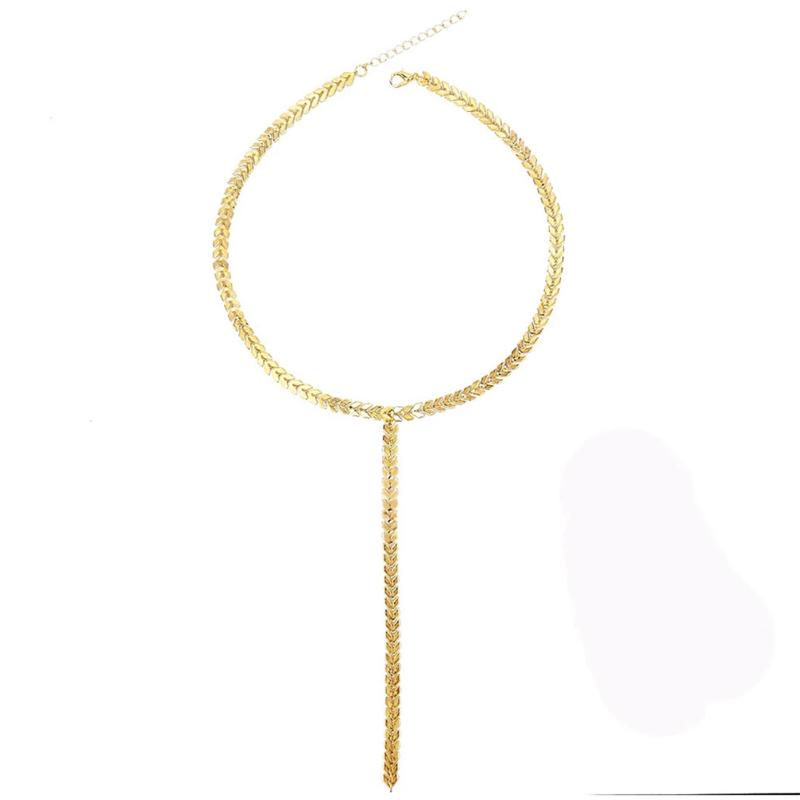 

Punk Stainless Steel Wheat Chain Y Shape Long Lariat Necklaces For Women Girls Charm Choker Necklace Fashion Jewelry