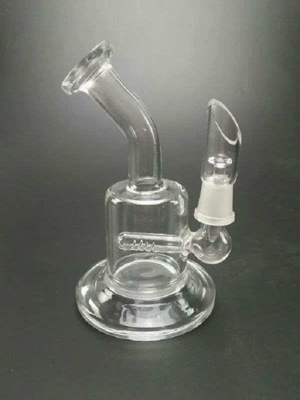 

New Arrival Removable Perc Recycler Oil Rig Smoking Bongs Scientific 13cm Height Bubbler Glass Bongs Water Pipe with 14.5mm Joint