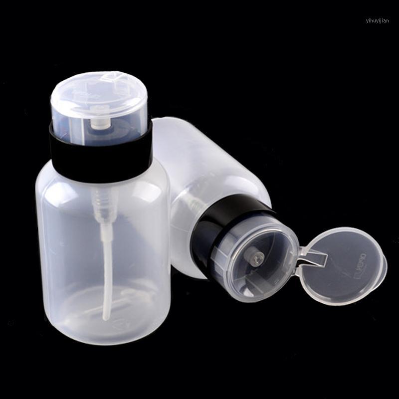 

Travel Transparent With Black 1pcs/lot Plastic Nail Polish Remover Dispenser Refillable Bottles 210ml Pressed Pump Spray Bottle1