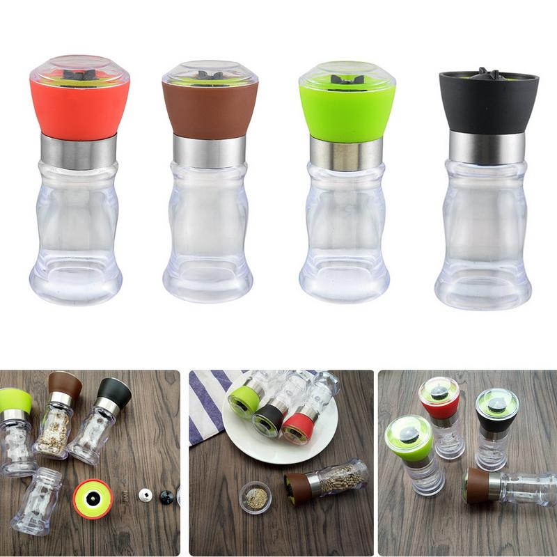 

Pepper Grinder Mill Plastic Glass Salt Spice Hand Manual Pepper Mill Seasoning Mills Manual Grinder