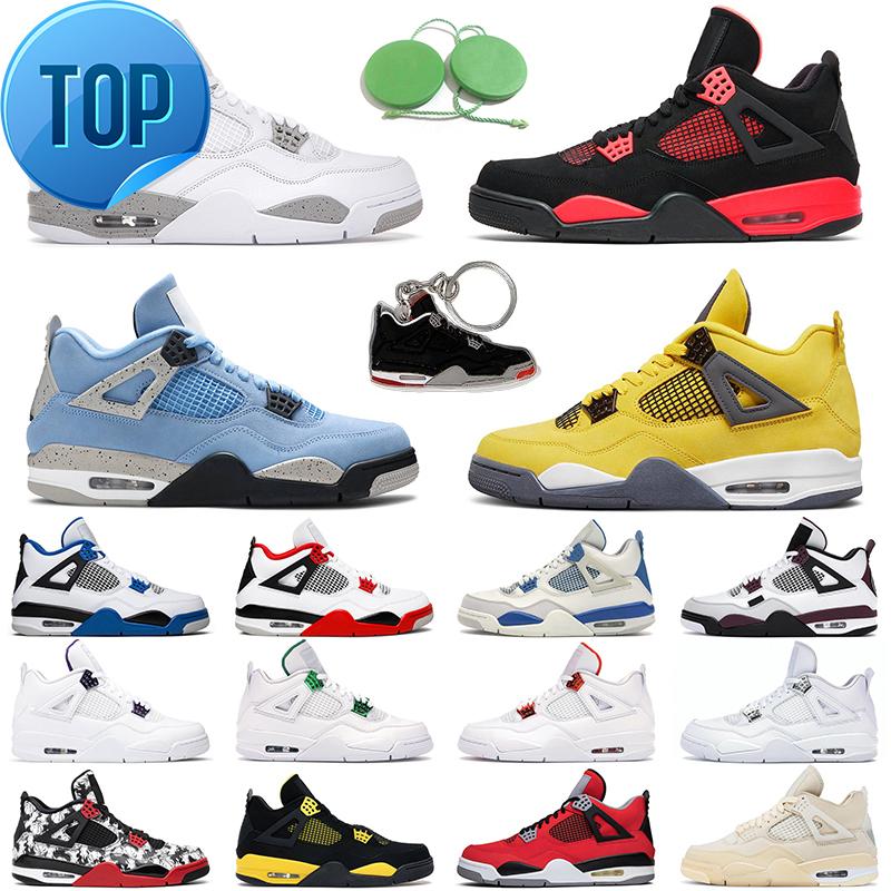 

4 Retro Basketball Shoe 4s University Blue Taupe Haze White Cement Sail Back Cat Mens Trainer Outdoor Sports Sneakers F, Green metallic