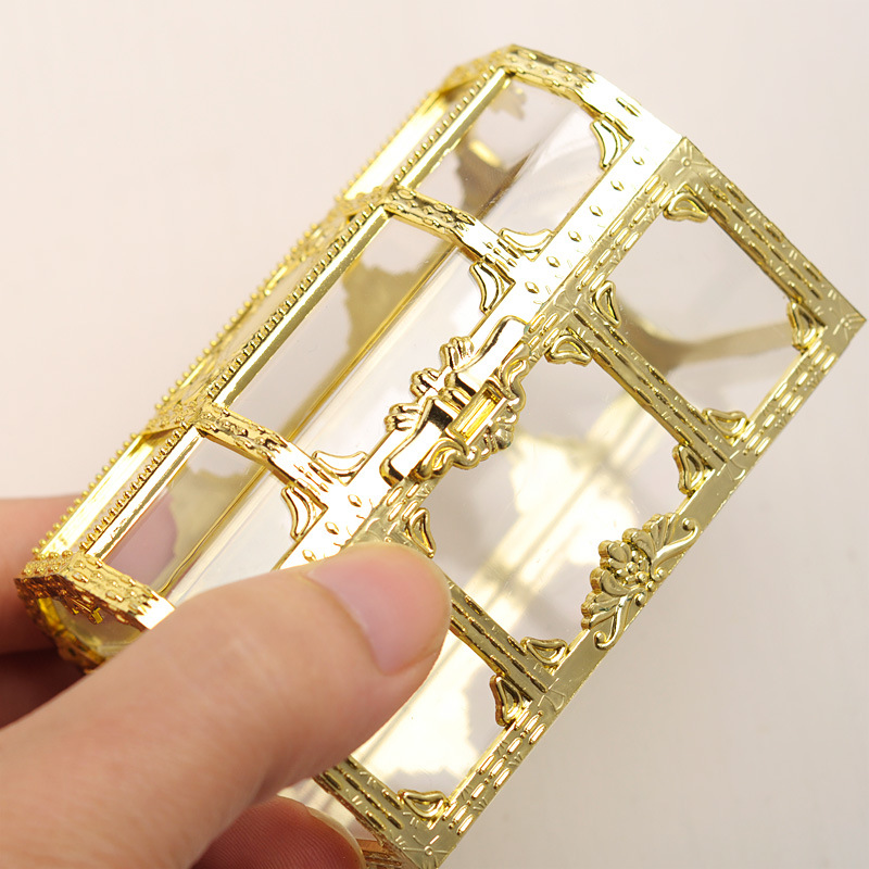 

Plastic Transparent Pirate Treasure Box Crystal Gem candy Storage Organizer Chest for Jewelry trinket, Customize